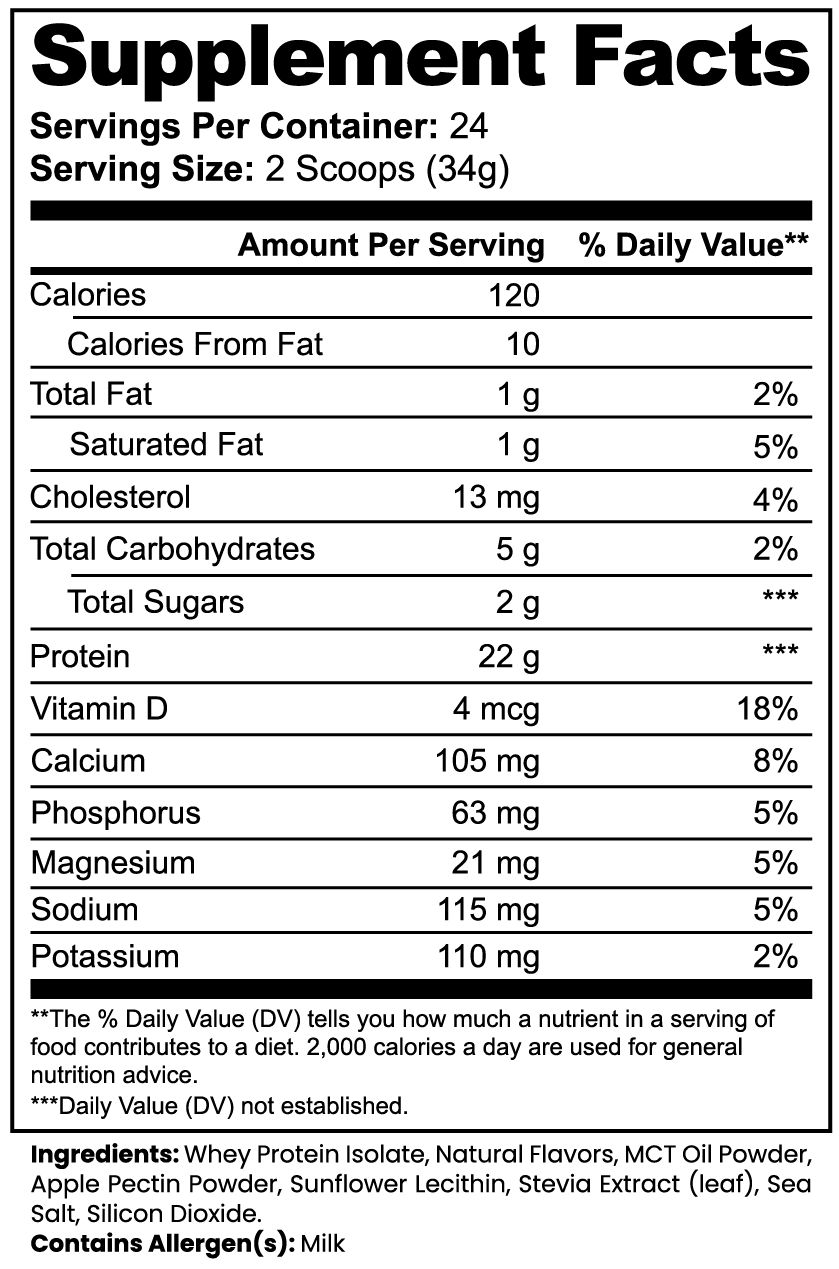 Advanced 100% Whey Protein Isolate - Creamy Vanilla Flavor