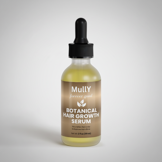 Botanical Hair Growth Serum with grey gradient background
