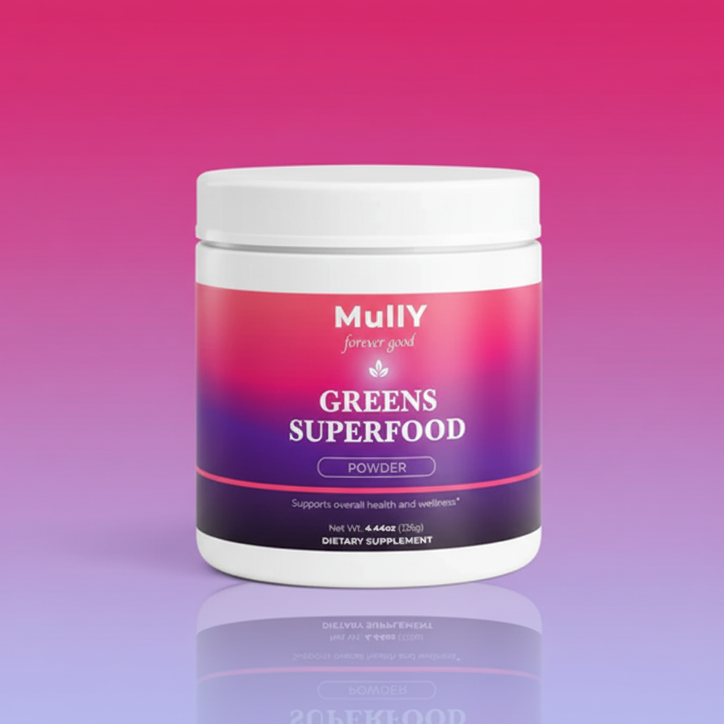 Greens Superfood with matching pink gradient