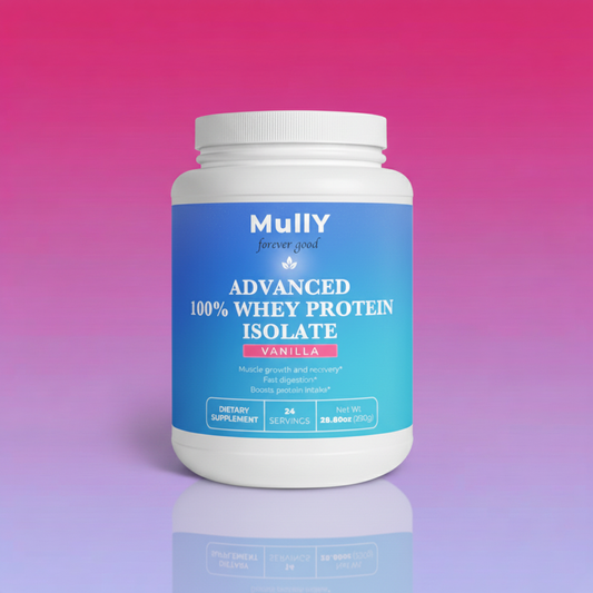 Vanilla Whey Protein Isolate with gradient background